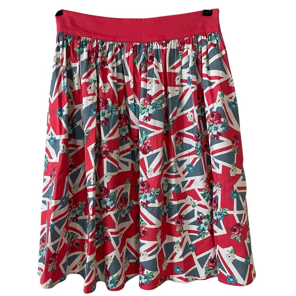 NWT Disney Parks The Dress Shop United Kingdom World Showcase Skirt Red Pleat M‎